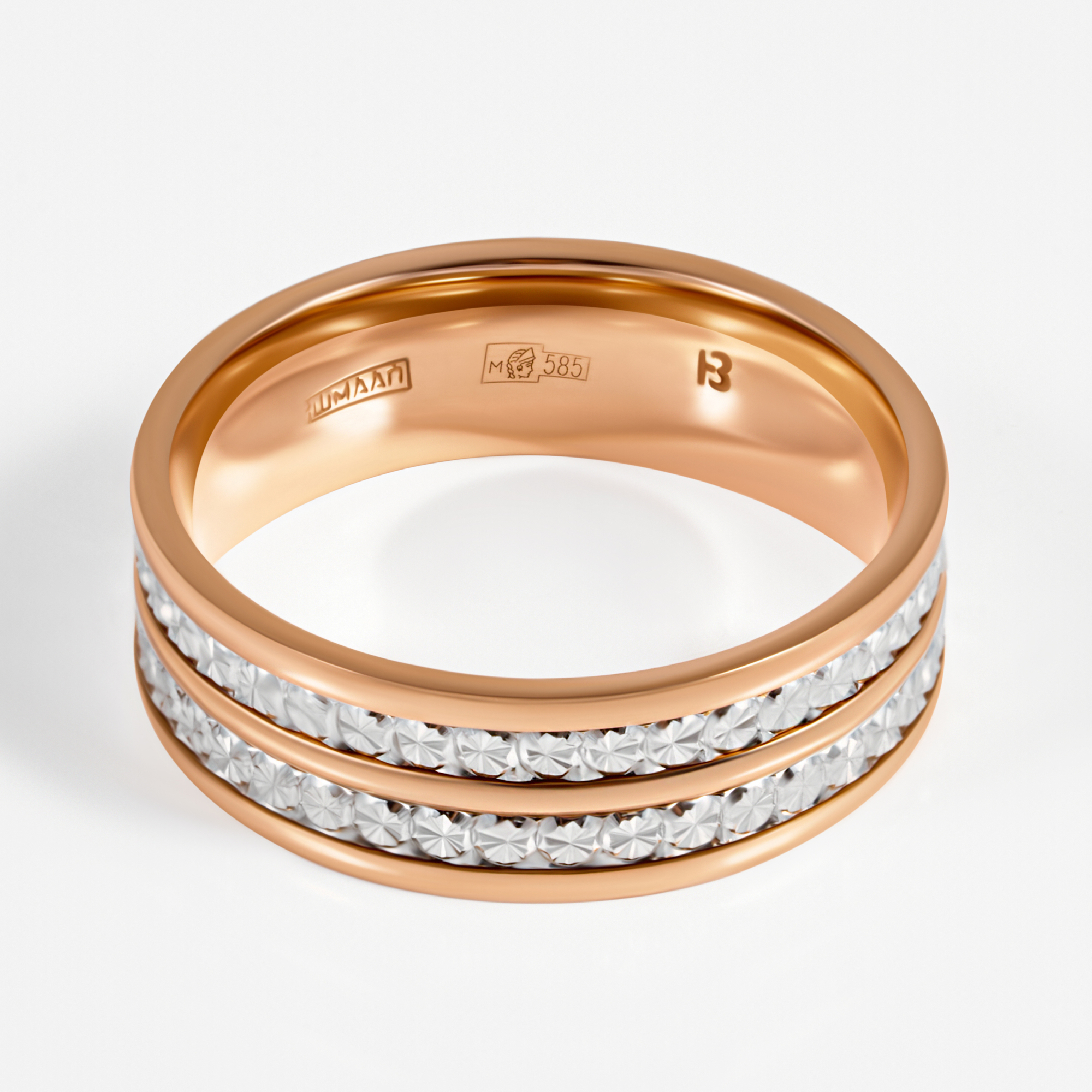 Золотое кольцо обручальное Веско из красного золота 585 пробы 7ВЛВ500КБ