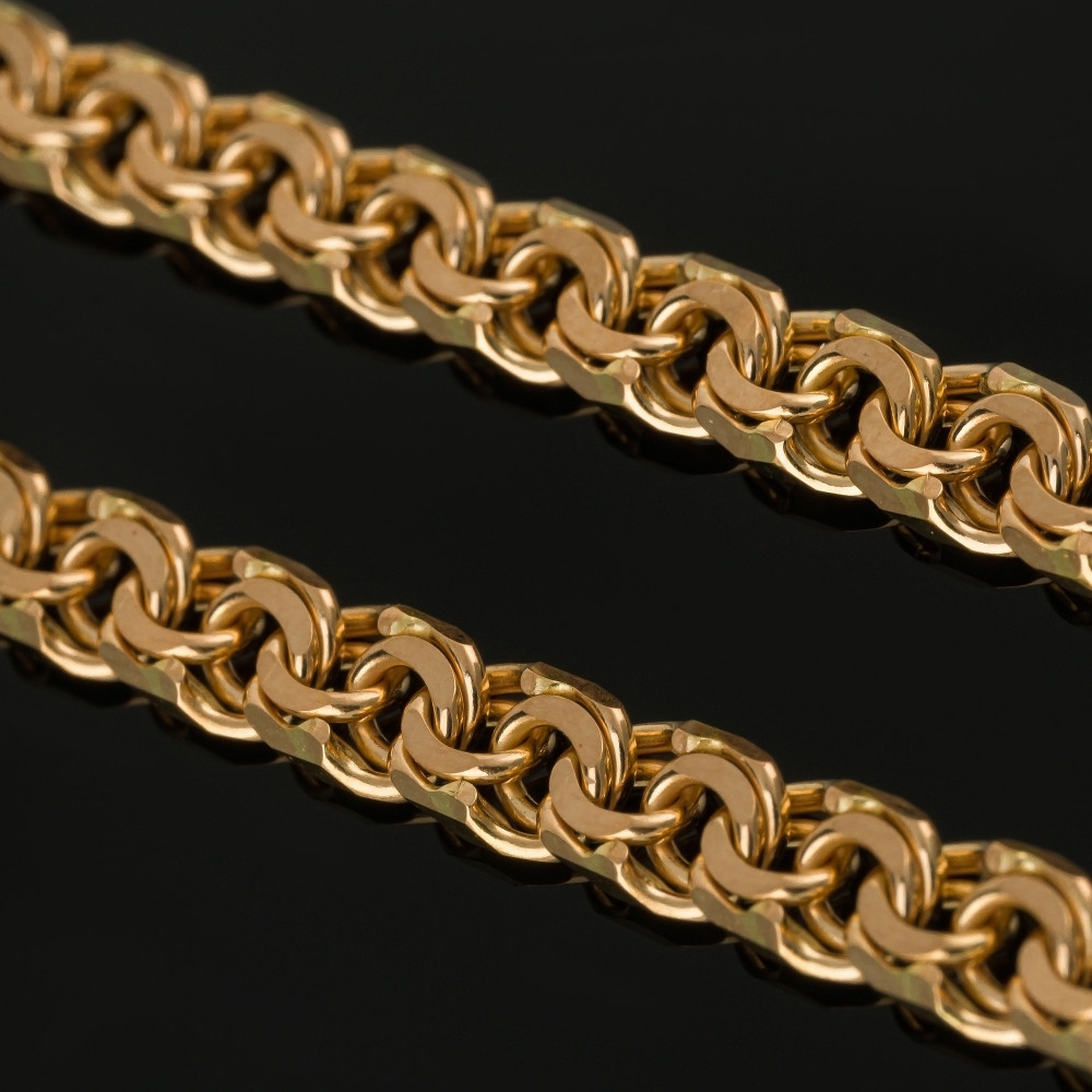 Золотая цепочка Красное голд из красного золота 585 пробы 1ФЦ107, размеры от 50 до 60