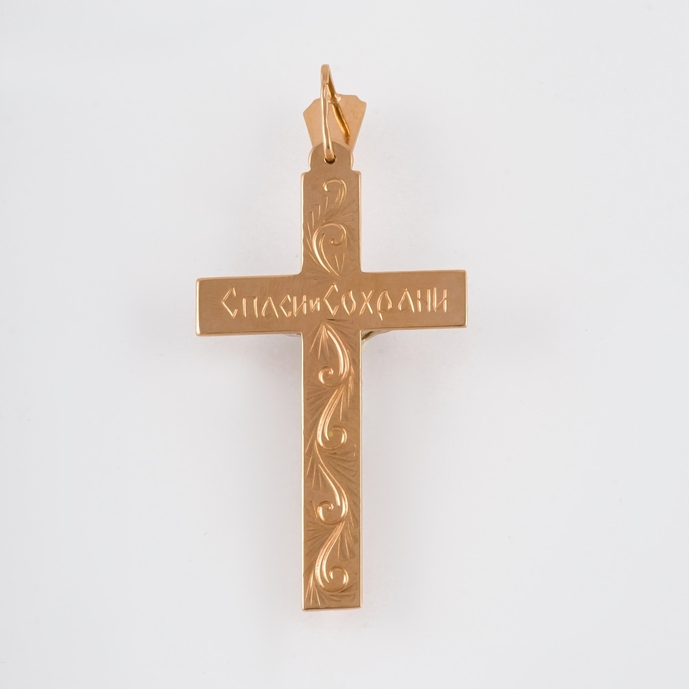 Золотой крест Золотая подкова из красного золота 585 пробы ЯВ8082-Н