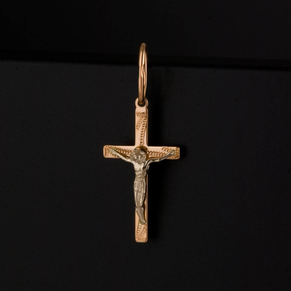 Золотой крест Голден глоб из красного золота 585 пробы ГГ102ИХ180901