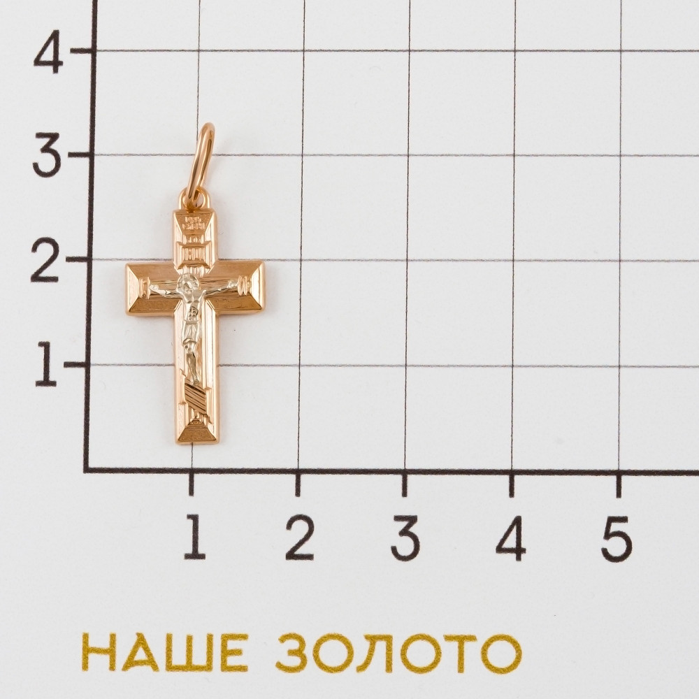 Золотой крест Голден глоб из красного золота 585 пробы ГГ102ОБ223311