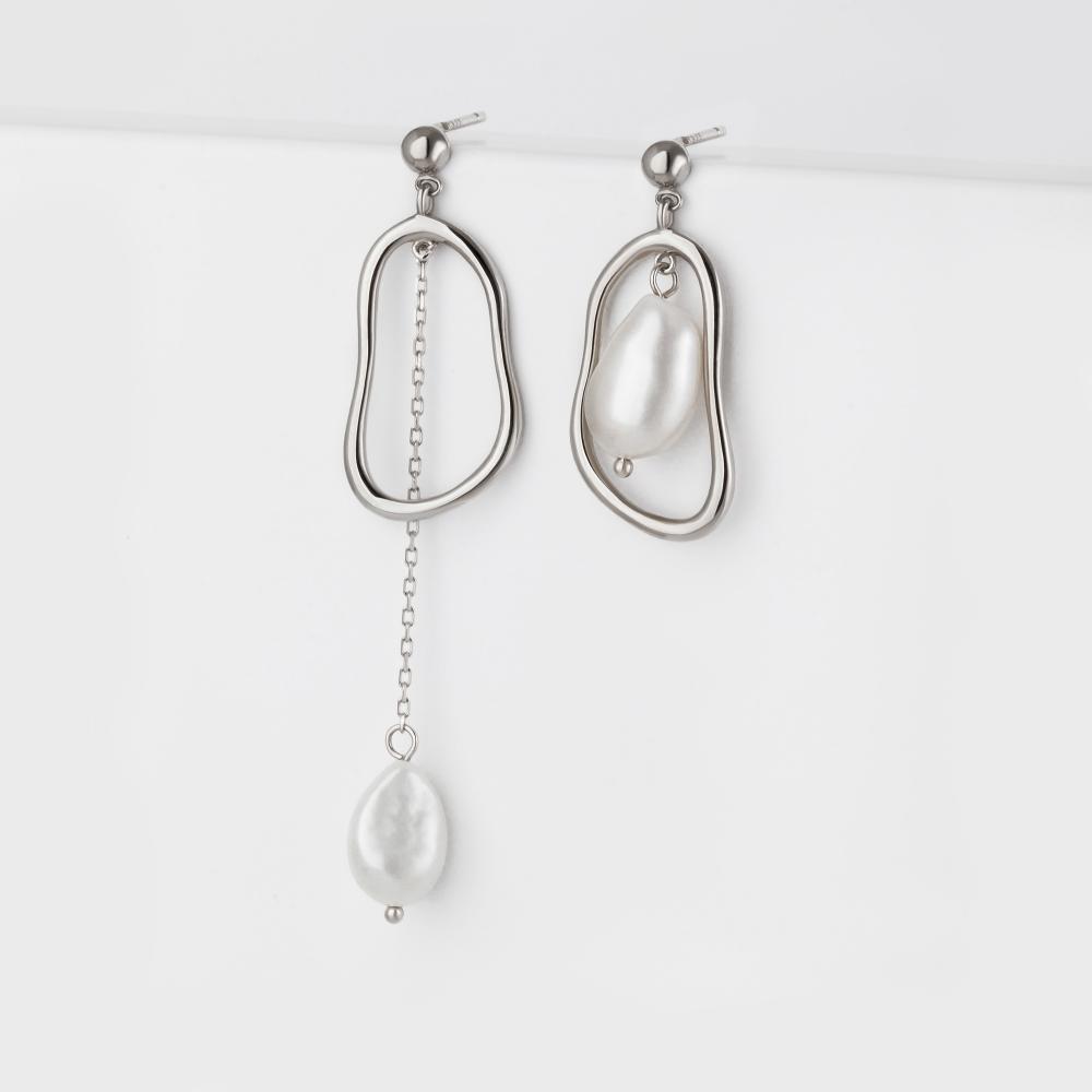 Серебряные серьги гвоздики с жемчугом 000-349532 | Купить в рассрочку ...