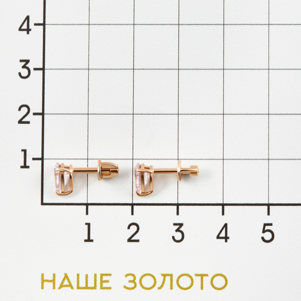 Золотые серьги гвоздики Sokolov из красного золота 585 пробы ДИ029673