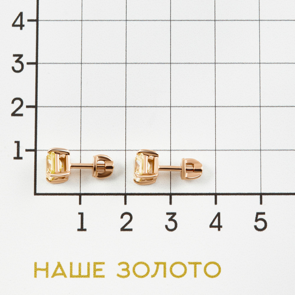 Золотые серьги гвоздики Sokolov из красного золота 585 пробы ДИ029693