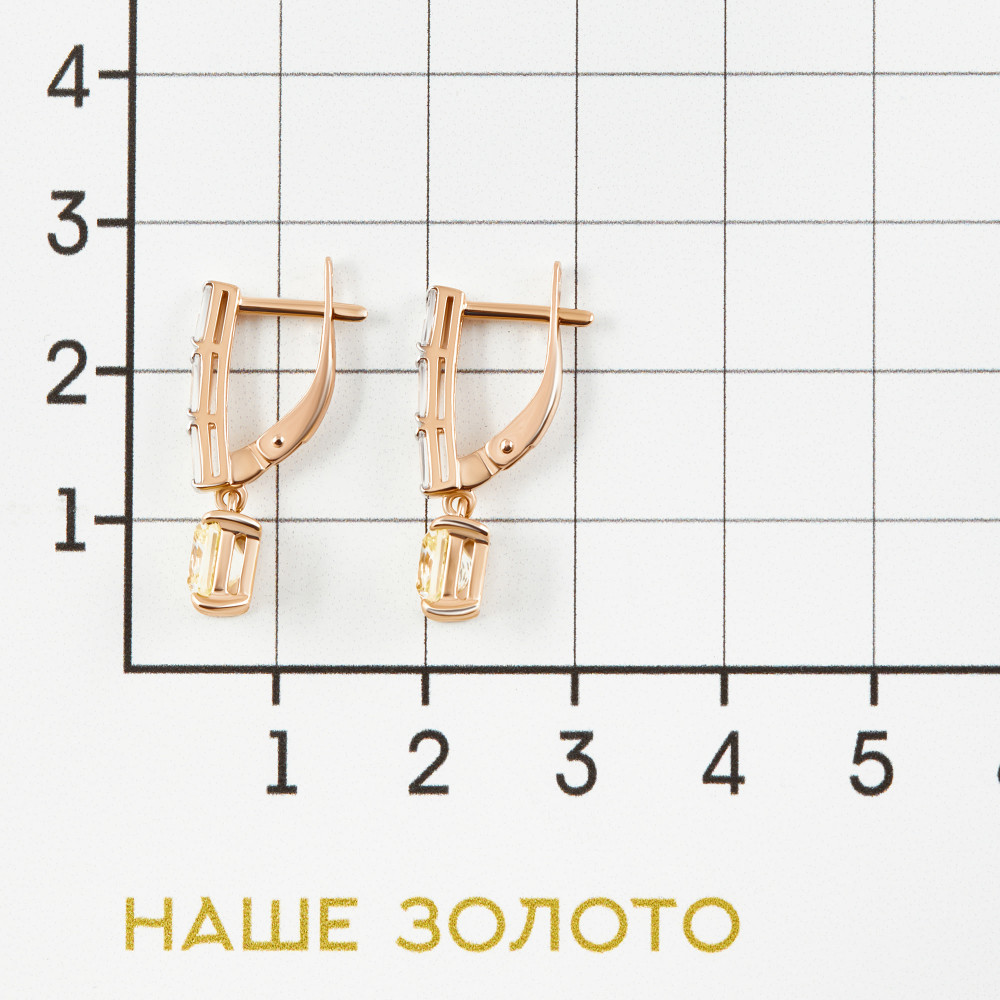 Золотые серьги подвесные Sokolov из красного золота 585 пробы ДИ029750