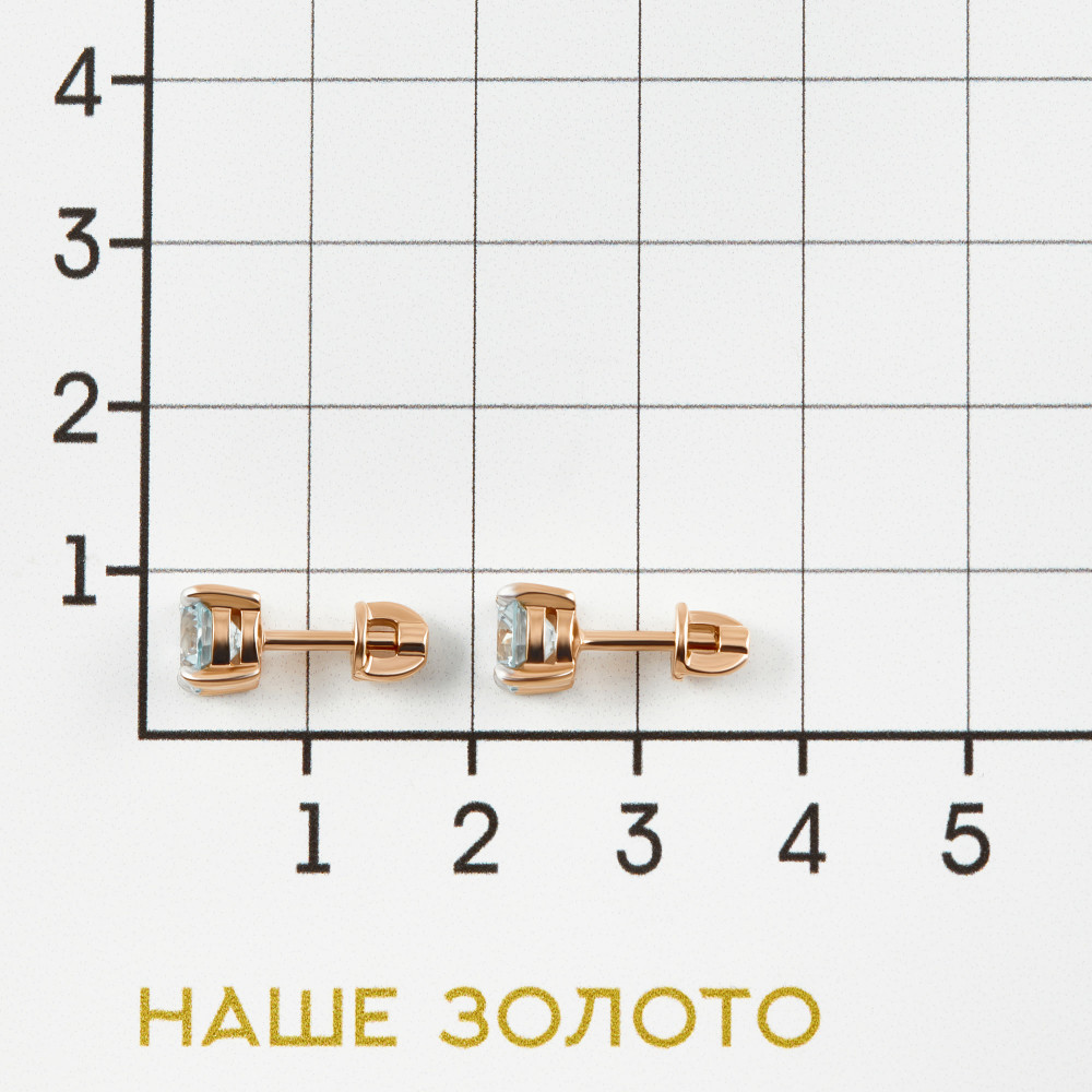 Золотые серьги гвоздики Sokolov из красного золота 585 пробы ДИ029829