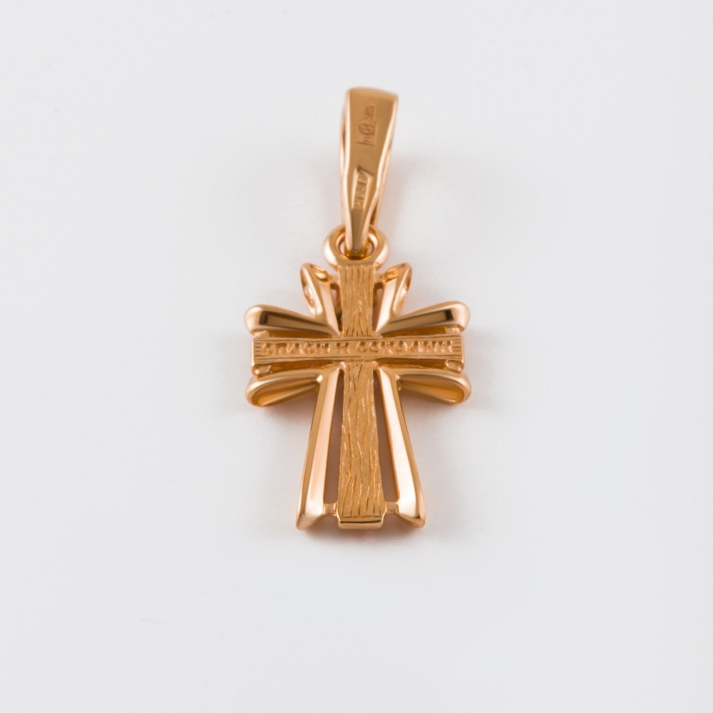 Золотой крест Талант из красного золота 585 пробы ТБ5102000028638