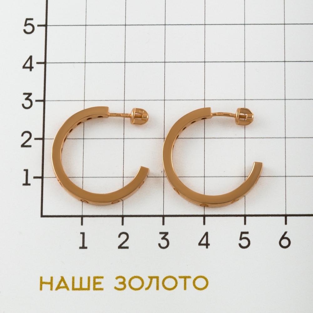 Золотые серьги гвоздики Талант из красного золота 585 пробы ТБ120П000029616