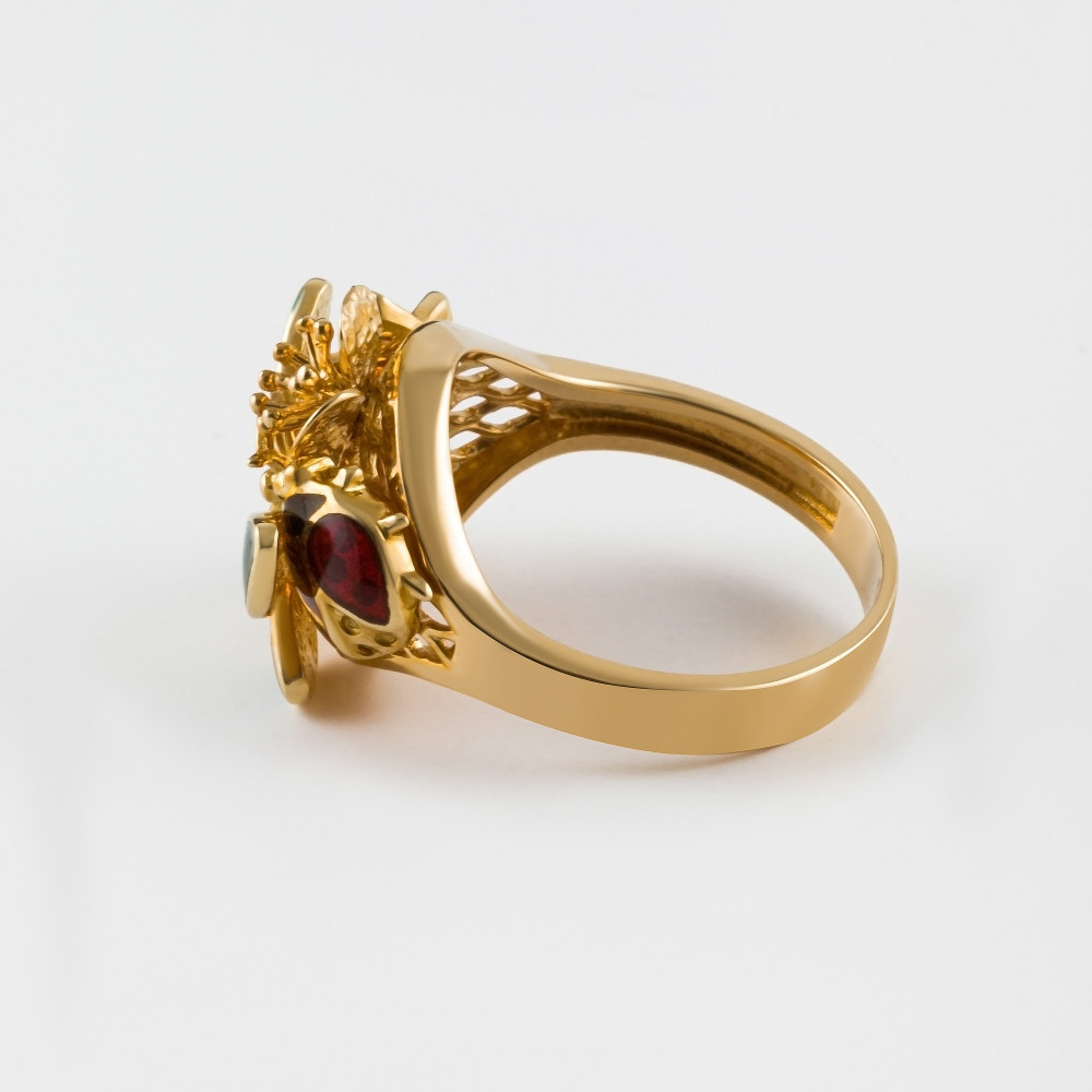 Золотое кольцо Роберто браво из красного золота 585 пробы РВНАХР0014-00