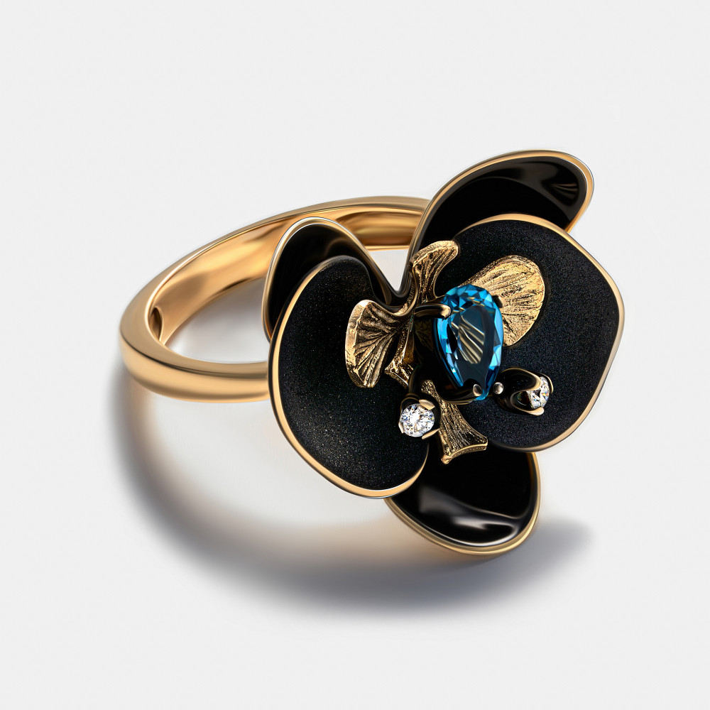 Золотое кольцо Роберто браво из красного золота 585 пробы РВОРХР0010-01