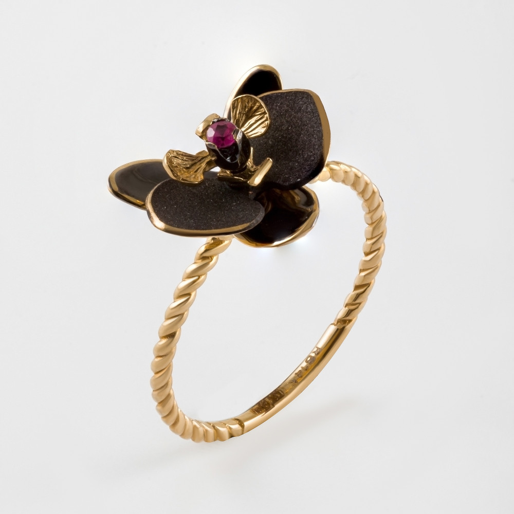 Золотое кольцо Роберто браво из красного золота 585 пробы РВОРР000008-00