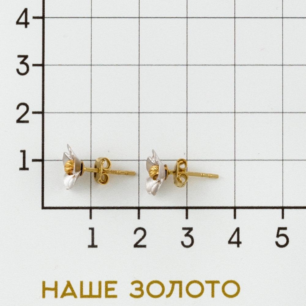 Золотые серьги гвоздики Роберто браво из красного золота 585 пробы РВПГФЕ0003-01-2