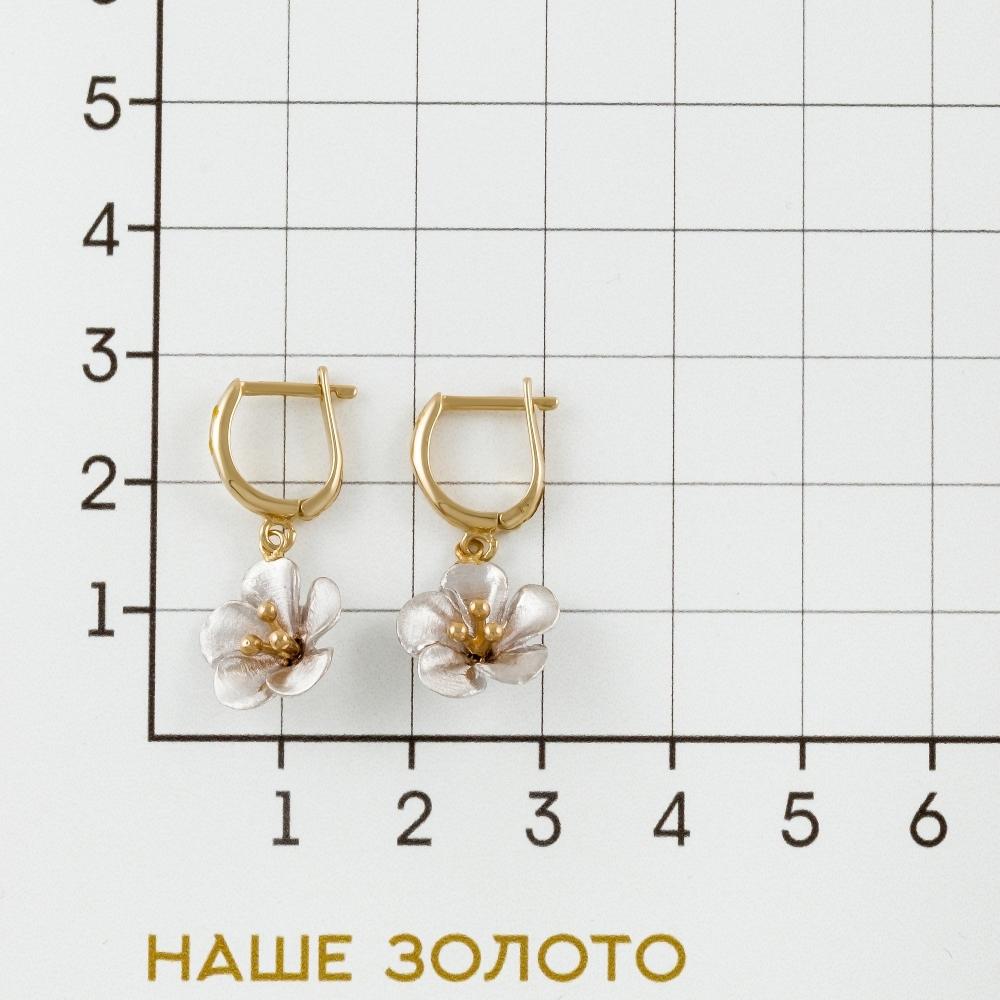 Золотые серьги подвесные Роберто браво из красного золота 585 пробы РВПГФЕ0004Г-00-1-
