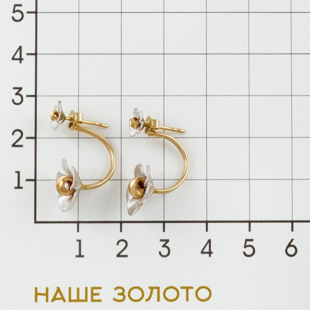 Золотые серьги гвоздики Роберто браво из красного золота 585 пробы РВПГФЕ0005Г-00-2
