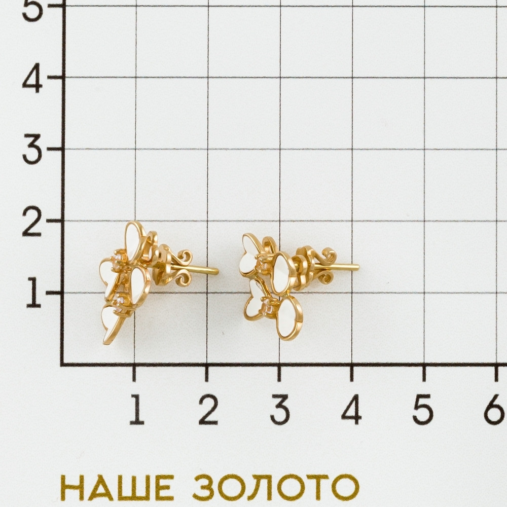Золотые серьги гвоздики Роберто браво из красного золота 585 пробы РВВДЕ000031-00