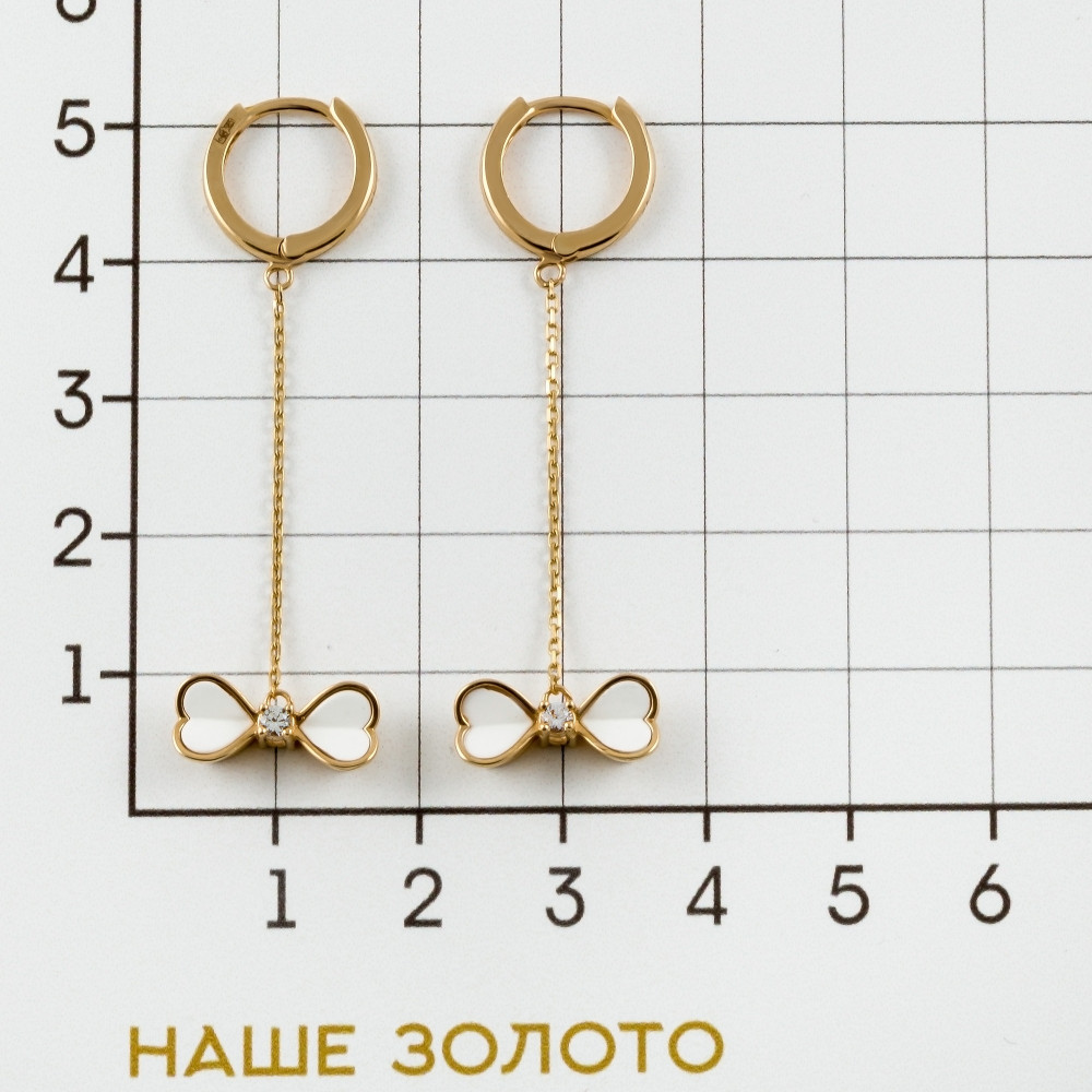 Золотые серьги подвесные Роберто браво из красного золота 585 пробы РВВДЕ000037-00