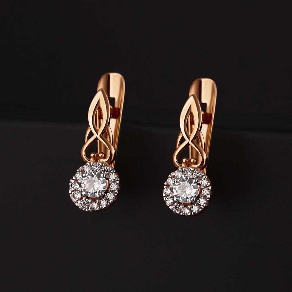 Золотые серьги New gold из красного золота 585 пробы НЮ105020293021фт