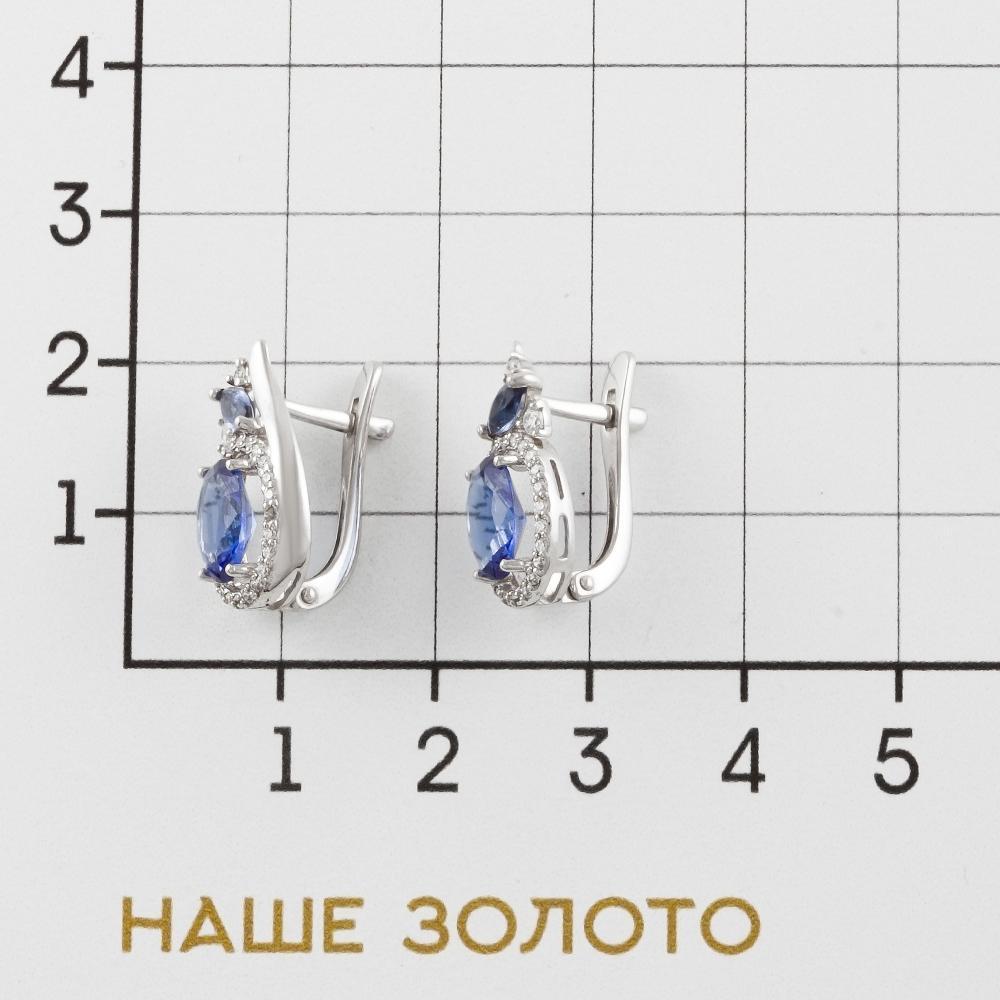 Серебряные серьги Серебро россии  со вставками (фианит и ) РОС0288Р108