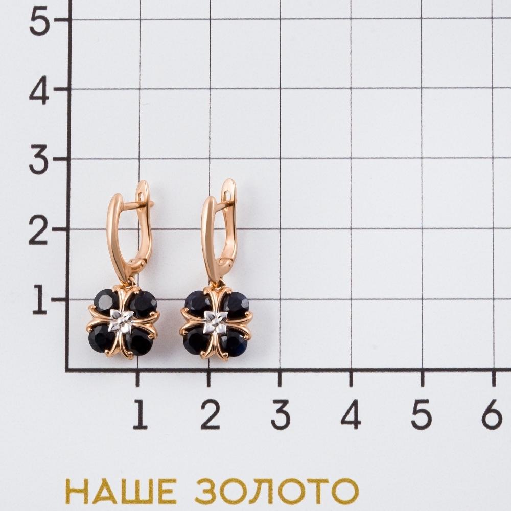 Золотые серьги подвесные Лукас голд из красного золота 585 пробы ЛФЕ01-Ц-Л-35571-Б