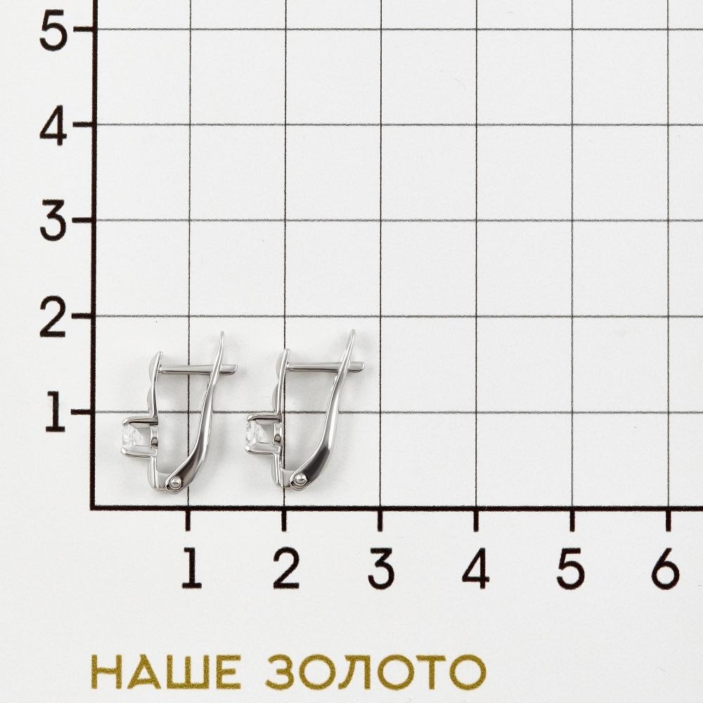 Серебряные серьги Золотая подкова  со вставками (фианит) ЯВ83944С