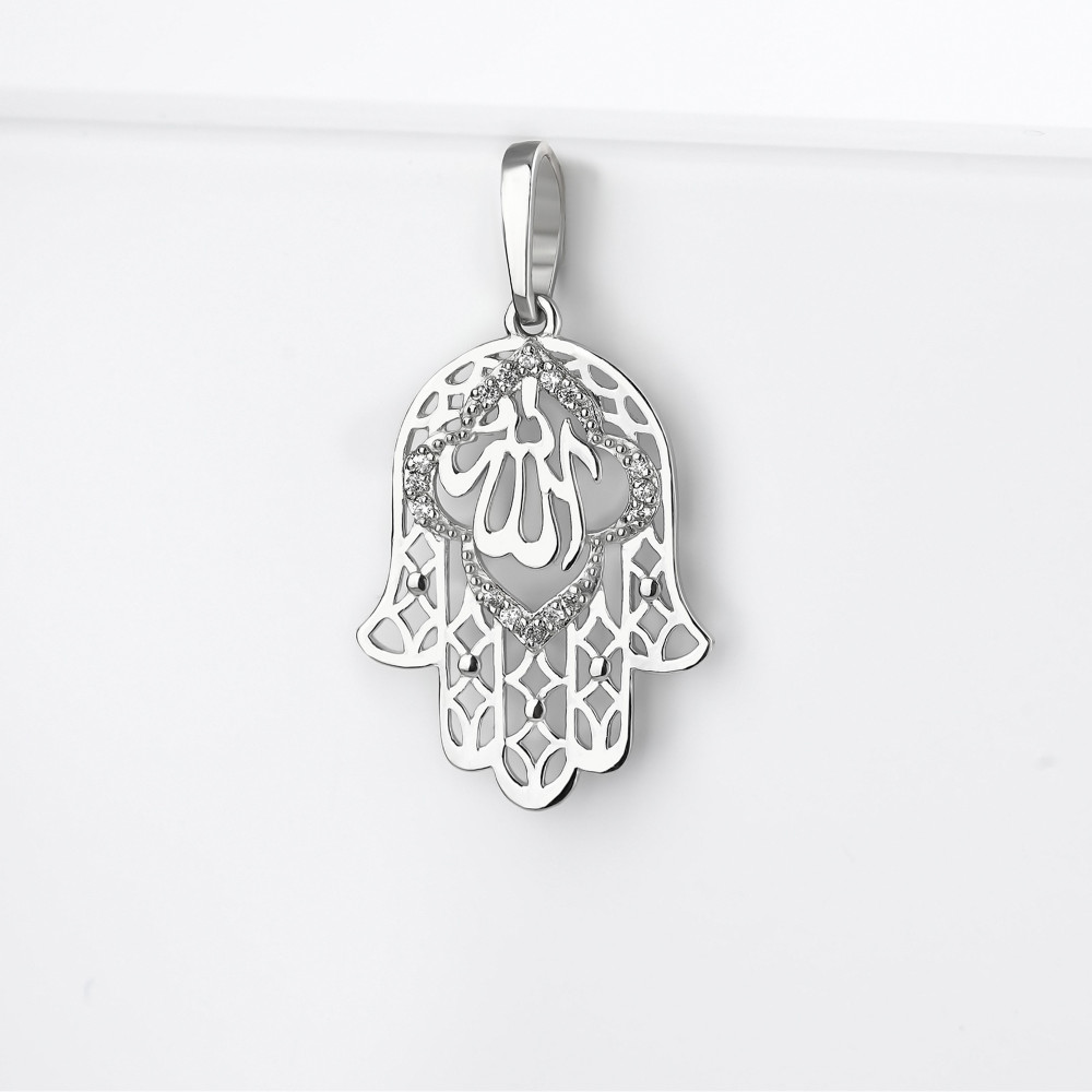 Серебряная мечеть Золотая подкова  со вставками (фианит) ЯВ851067С
