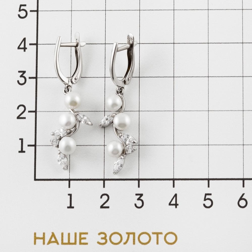 Серебряные серьги подвесные Defleur  со вставками ( и фианит) ФЖ28067.1С