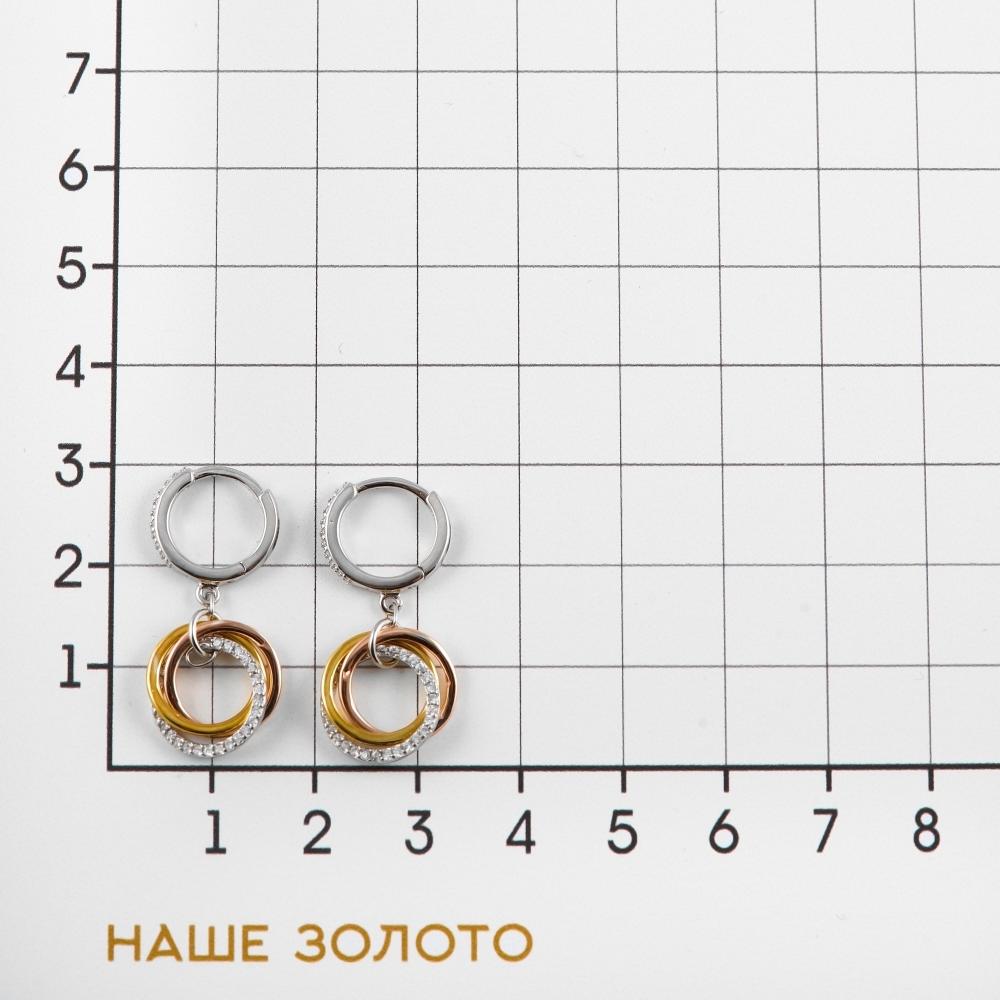 Серебряные серьги подвесные Випголд ВПС0117В