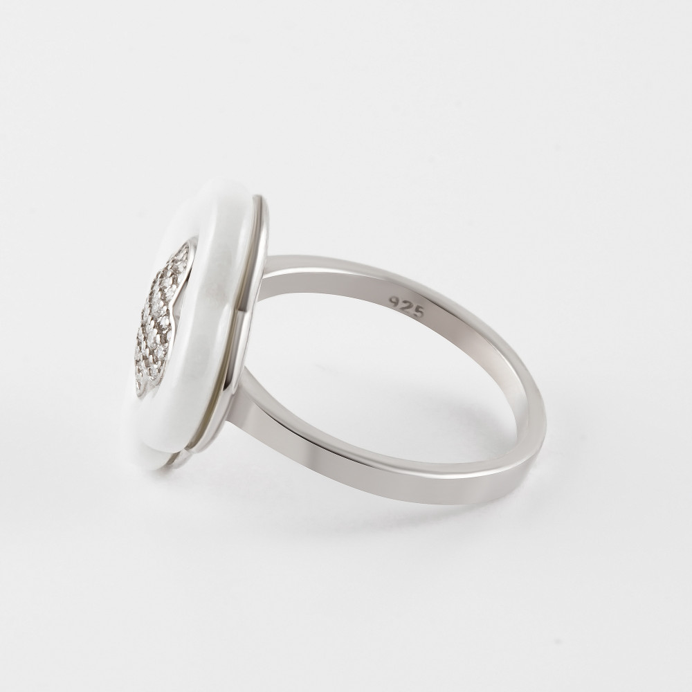 Серебряное кольцо Серебряные крылья  со вставками ( и фианит) СЫ010247А209, размеры от 16 до 17