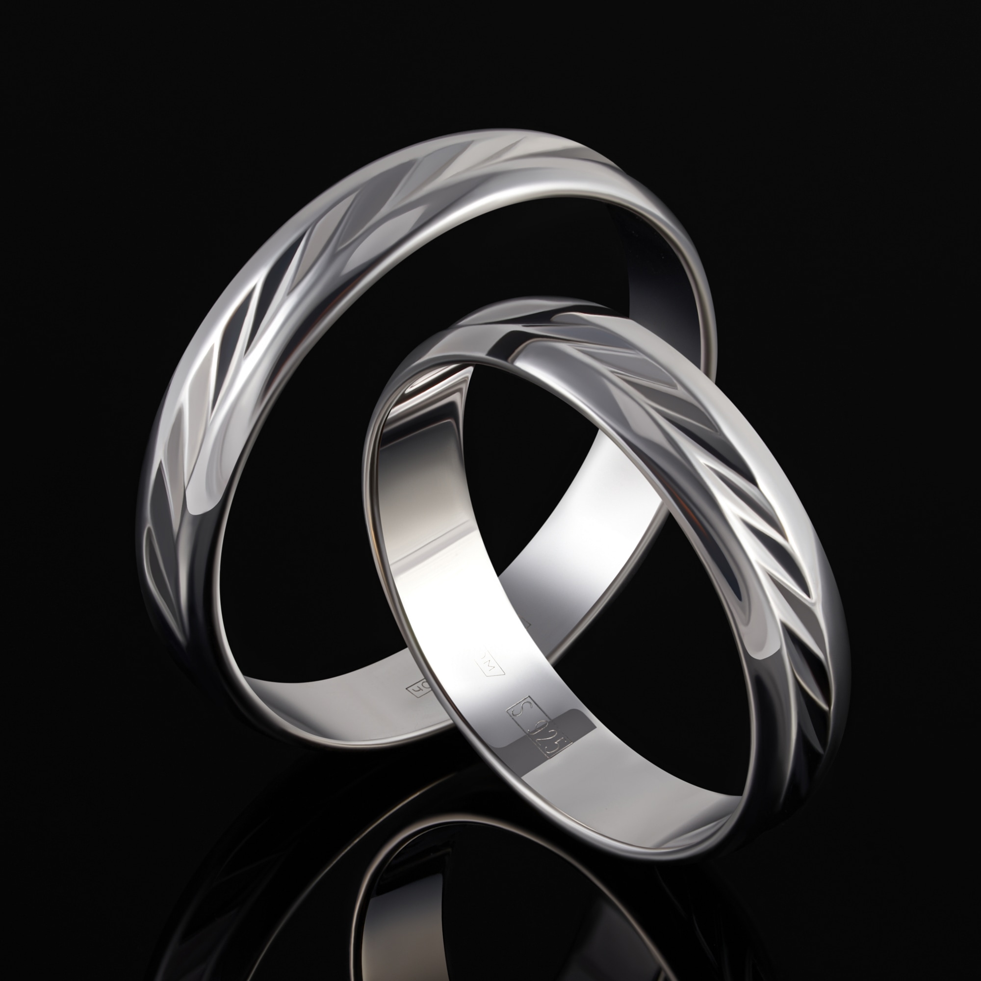 Серебряное кольцо обручальное Светлов К814-2072-23-00