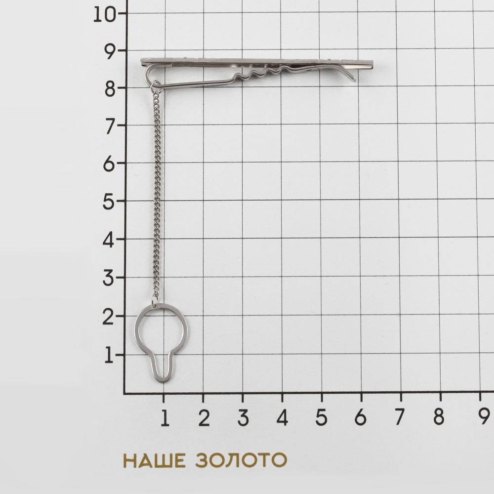 Серебряный зажим для галстука Сильвер  со вставками (фианит) 8С131020