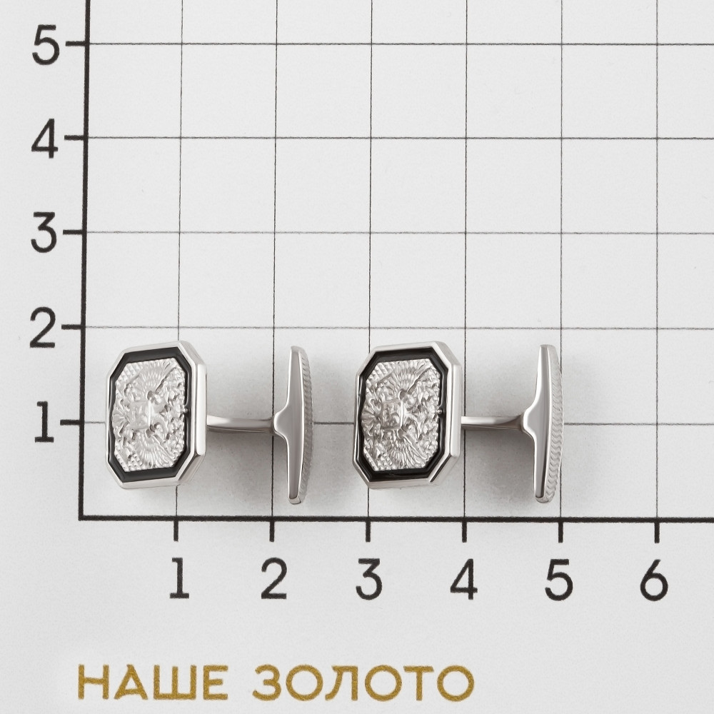 Серебряные запонки Сильвер  со вставками () 8С140023р