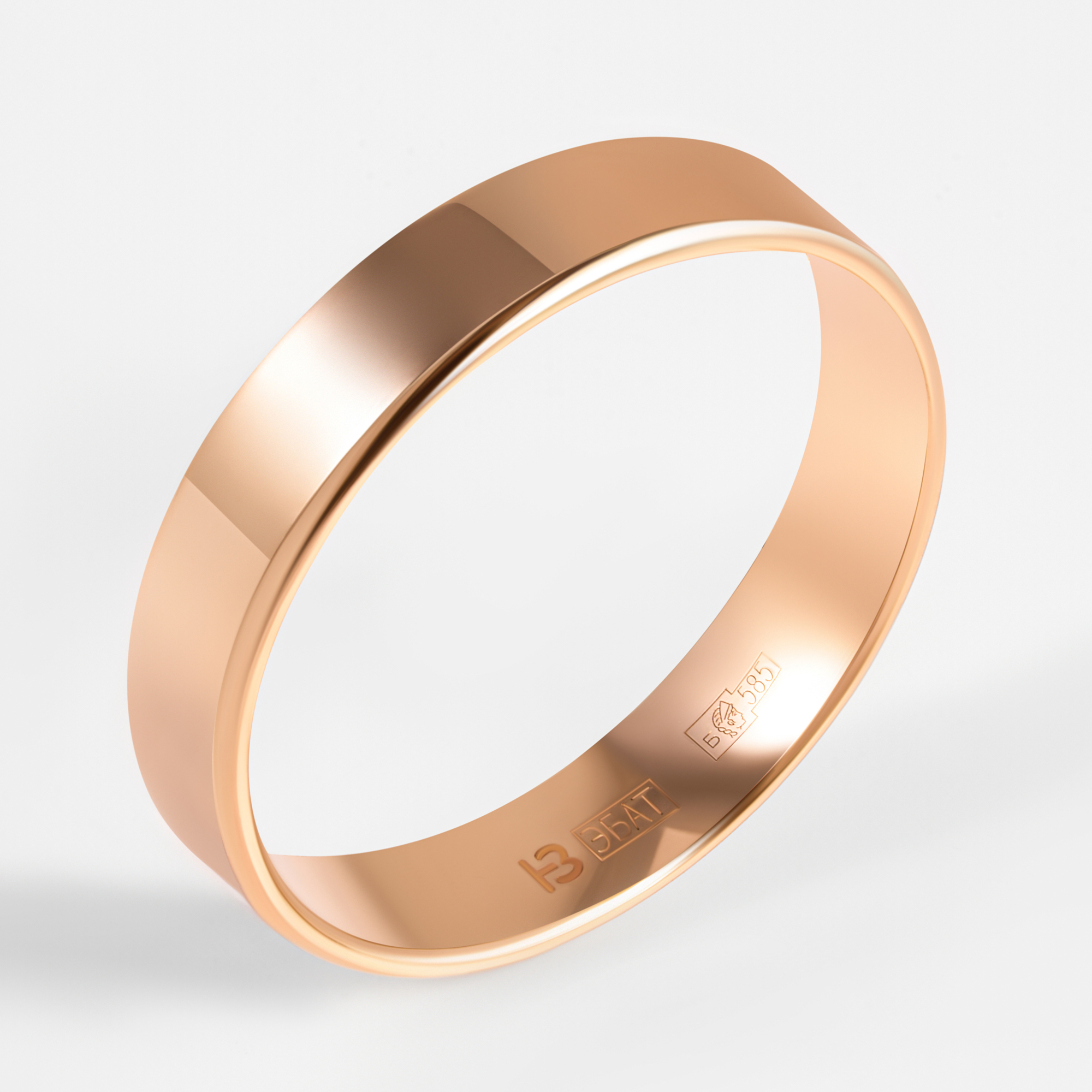 Золотое кольцо обручальное Магнат из красного золота 585 пробы ПЗКЕ17004, размеры от 15.5 до 22.5