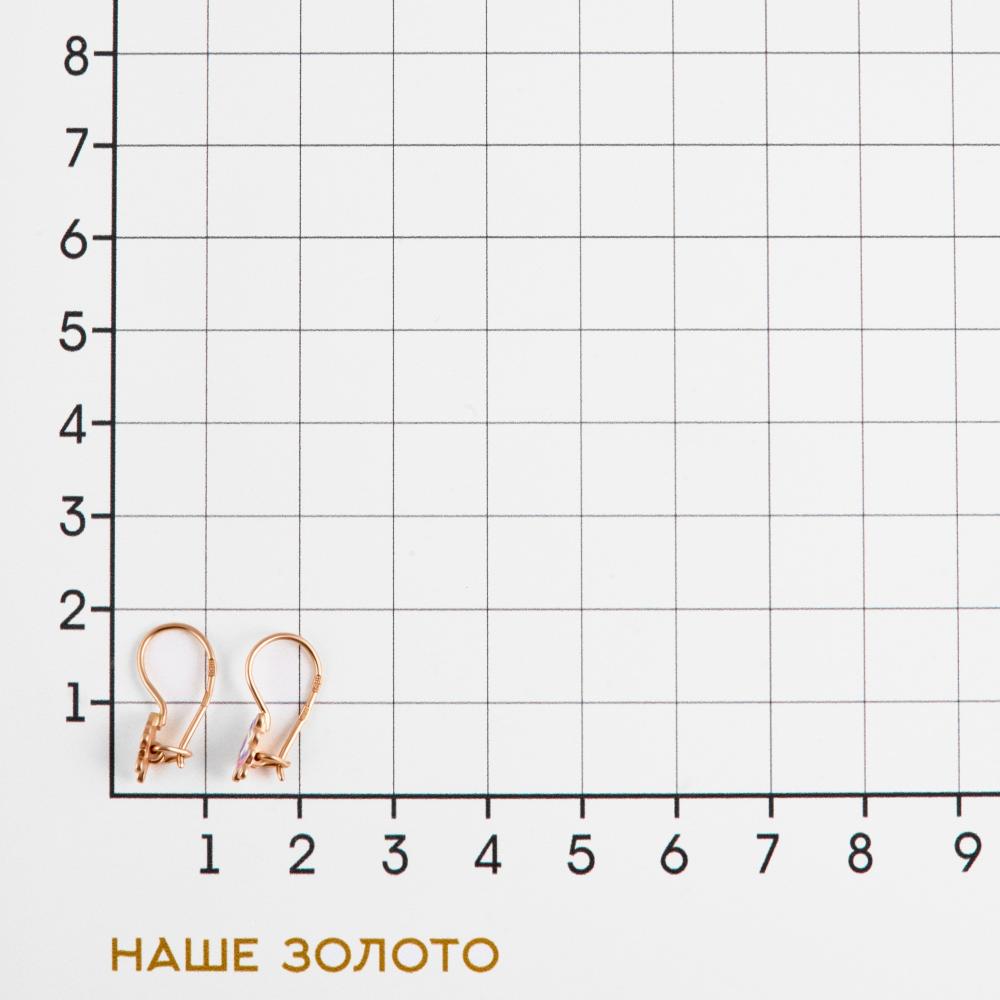 Золотые серьги детские Efremof из красного золота 585 пробы ЮПС10915921