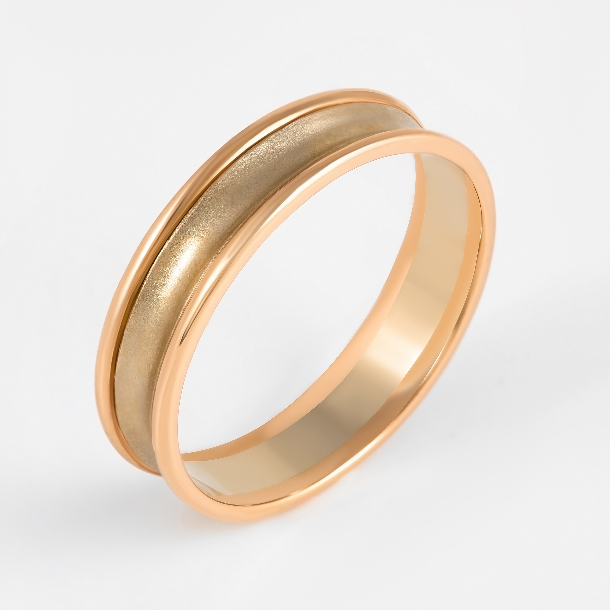 Золотое кольцо обручальное Сананжел из красного золота 585 пробы со вставками из драгоценных камней (бриллиант) С4ЕВ1М, размеры от 19 до 21
