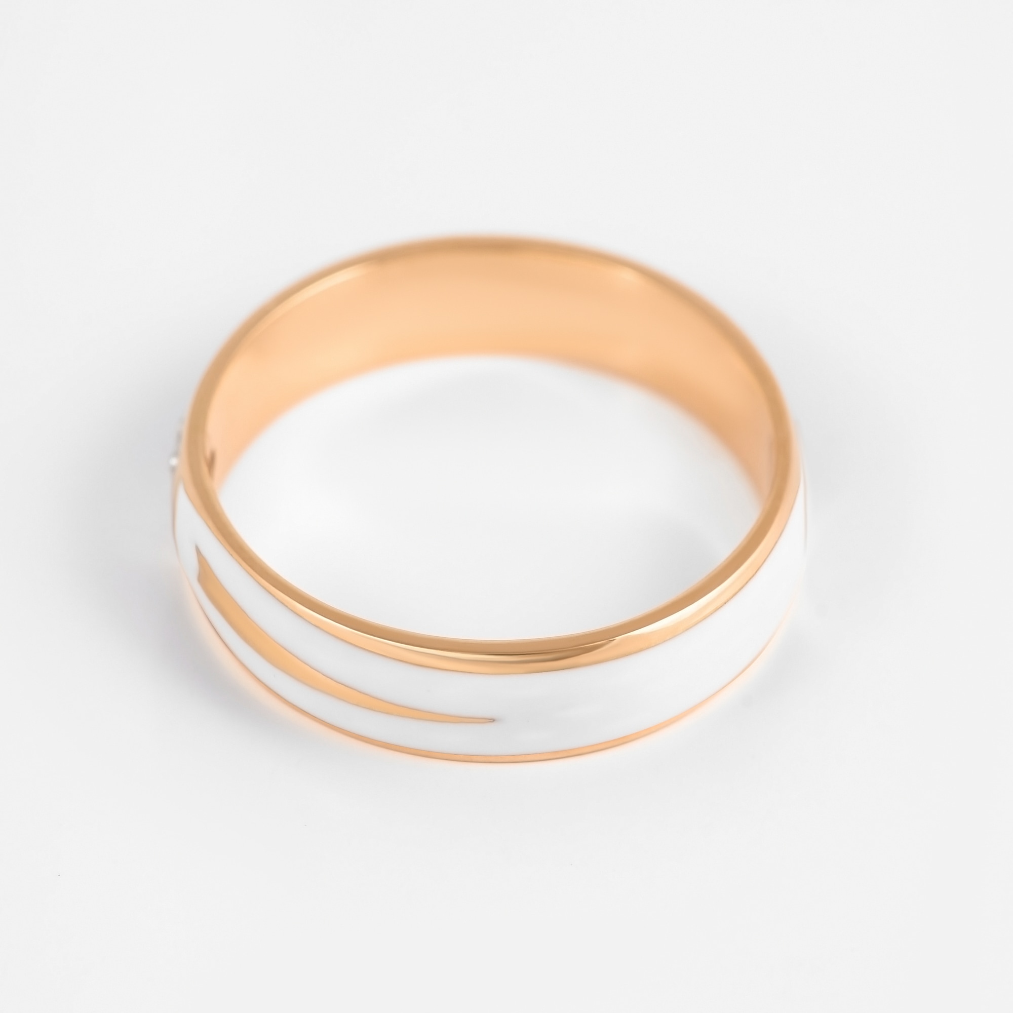 Золотое кольцо обручальное Сананжел из красного золота 585 пробы со вставками из драгоценных камней (бриллиант) С4ЕЦ2Б, размеры от 16 до 17.5