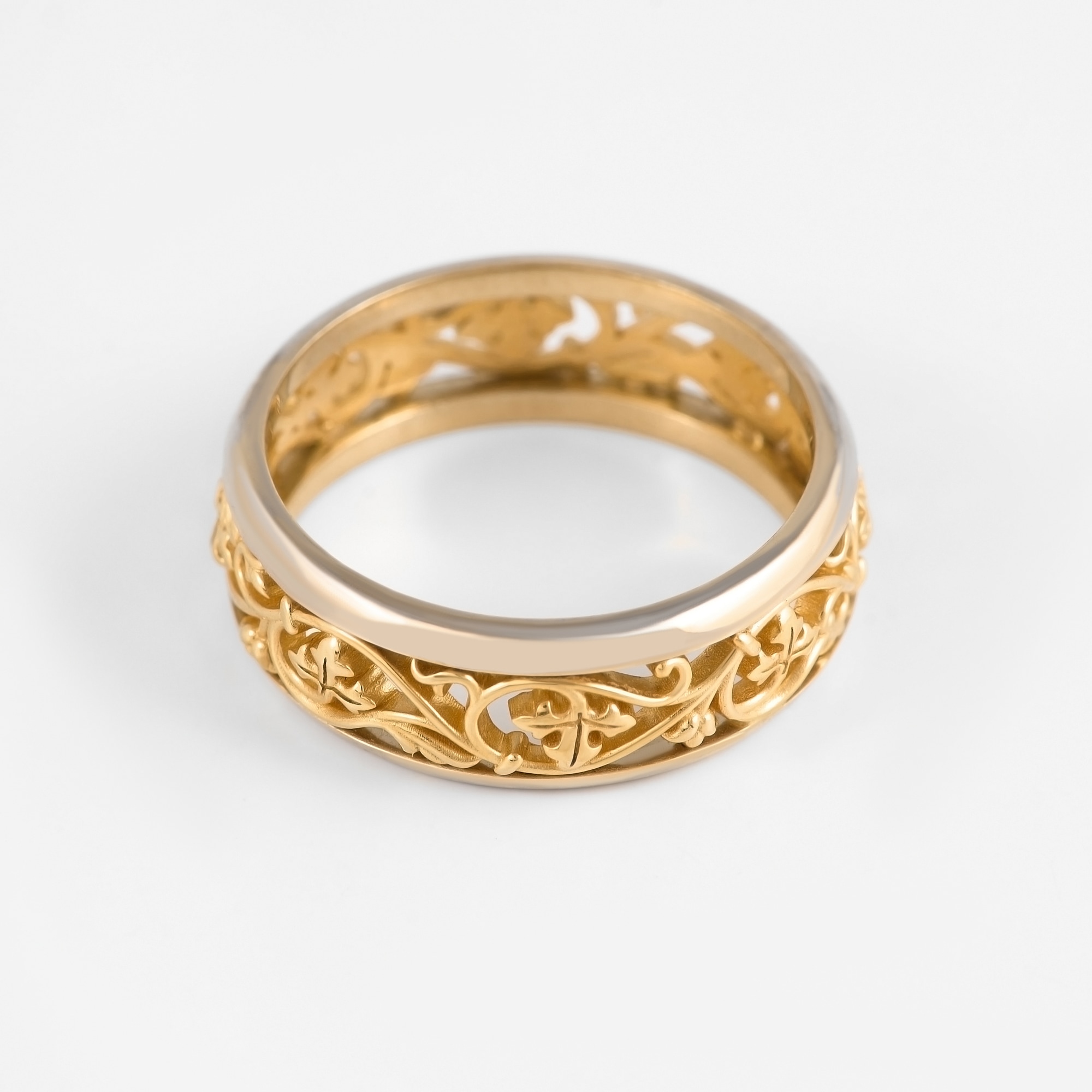 Золотое кольцо обручальное Kota osta из красного золота 585 пробы со вставками из драгоценных камней (бриллиант) КАКО-ОКБ191Ж, размеры от 16.5 до 20.5