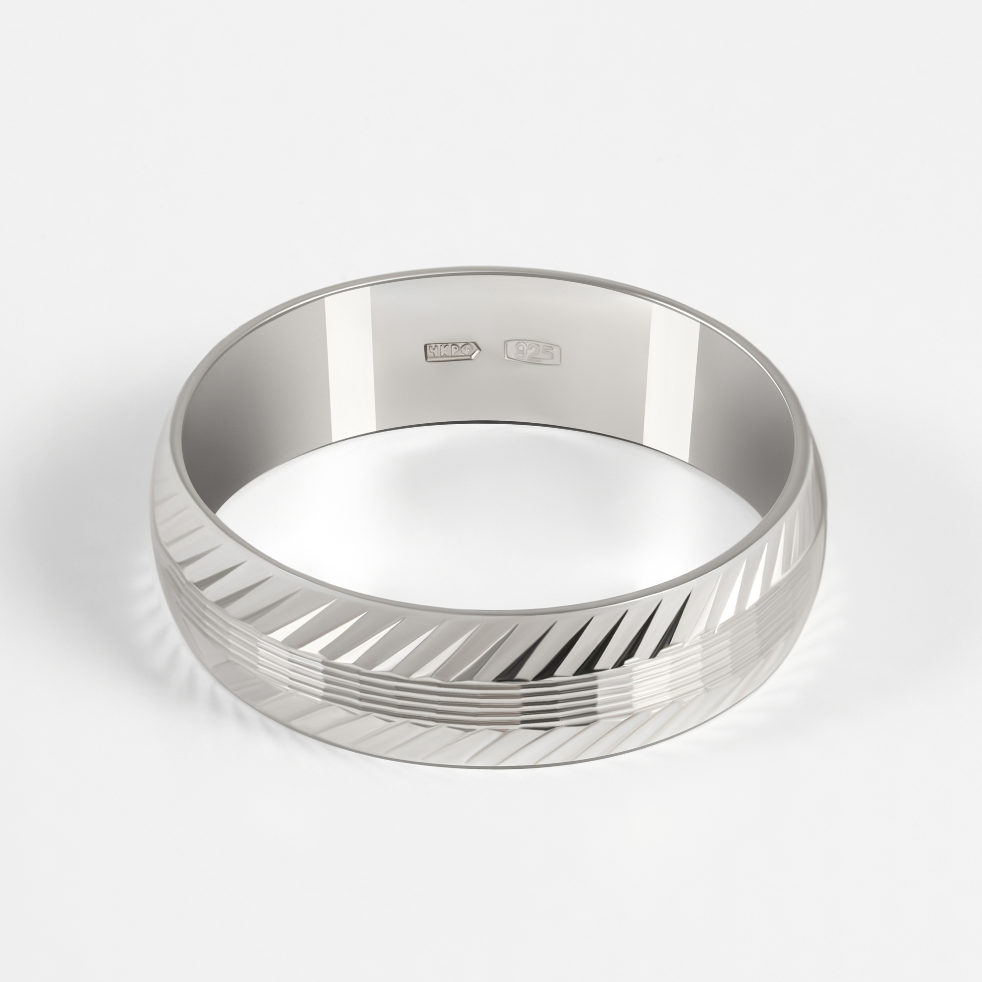 Серебряное кольцо обручальное Золотая подкова ЯВ8287-50/2С, размеры от 16 до 22.5