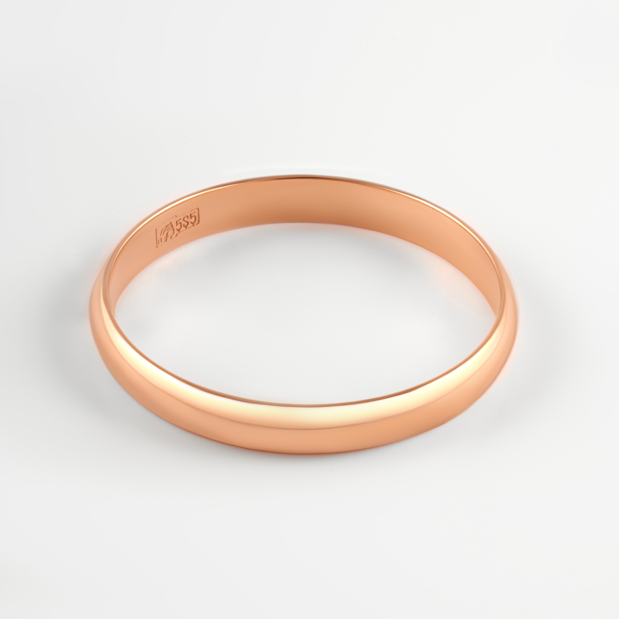 Золотое кольцо обручальное Топаз из красного золота 585 пробы ТЗТ10001012н-4, размеры от 16 до 21