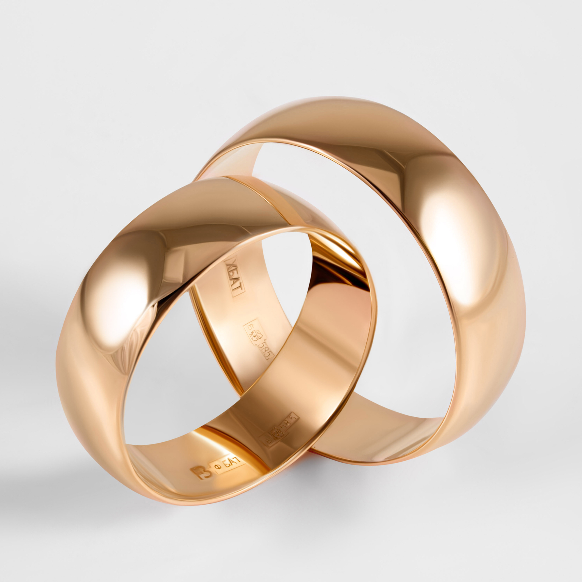 Золотое кольцо обручальное Магнат из красного золота 585 пробы ПЗ17006, размеры от 16 до 22.5