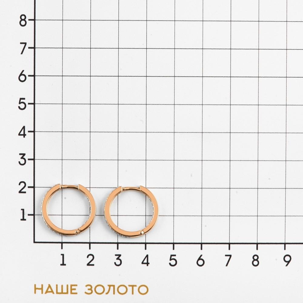 Золотые серьги конго Иллада из красного золота 585 пробы 2И122474