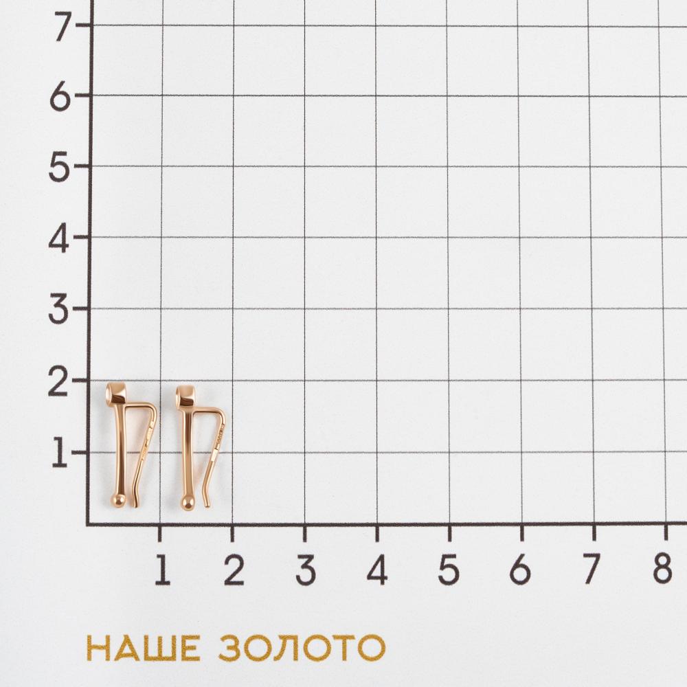 Золотые серьги протяжки Sokolov из красного золота 585 пробы ДИ029610
