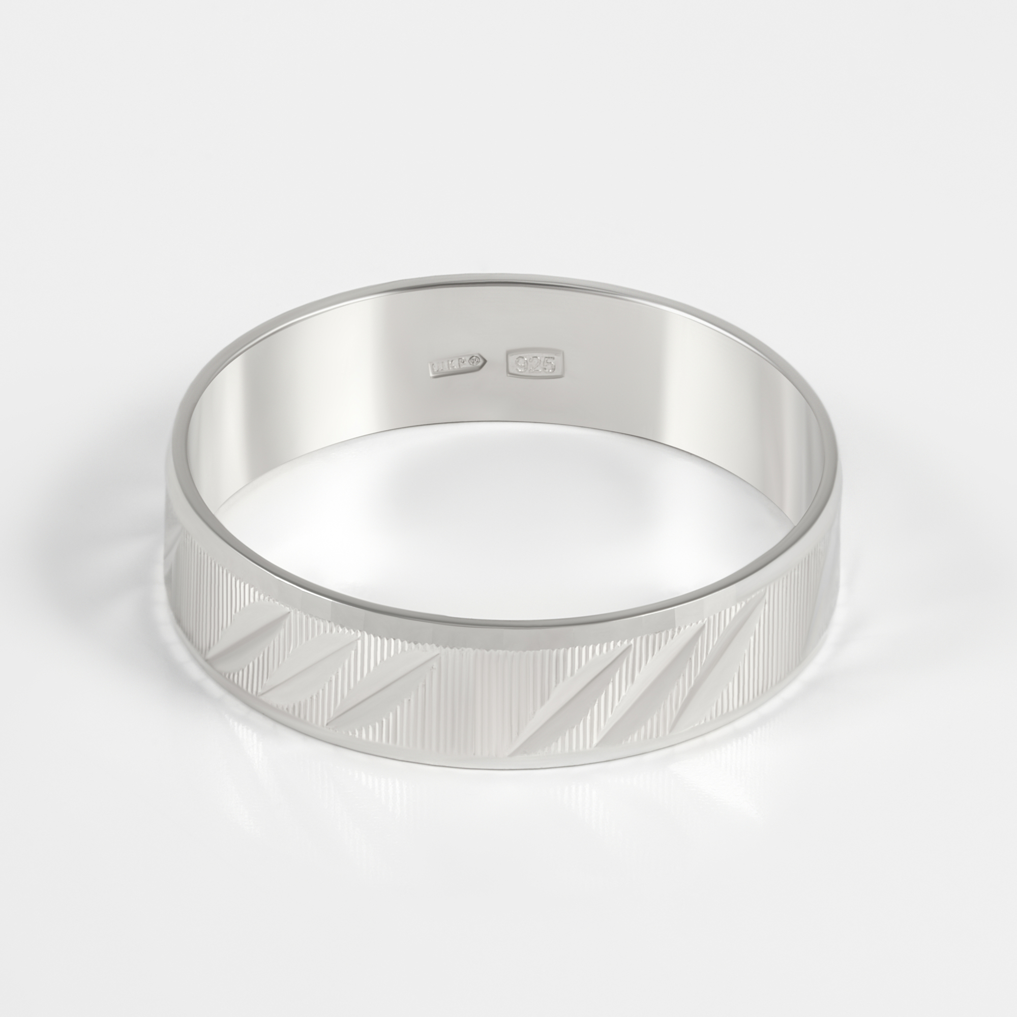 Серебряное кольцо обручальное Золотая подкова ЯВ821423-50/2С, размеры от 16 до 22.5