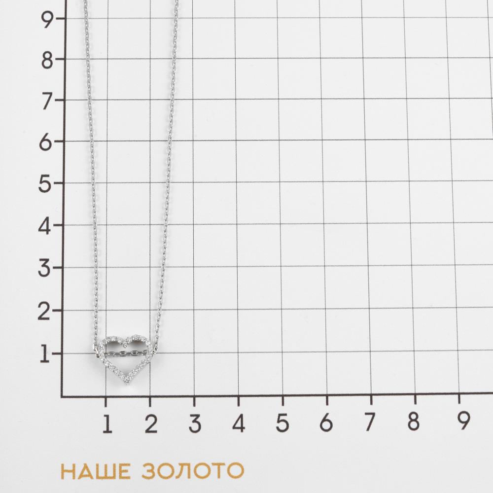 Серебряное колье Эффект  со вставками (фианит) ЭФС50-1280Ф, размеры от 40 до 40