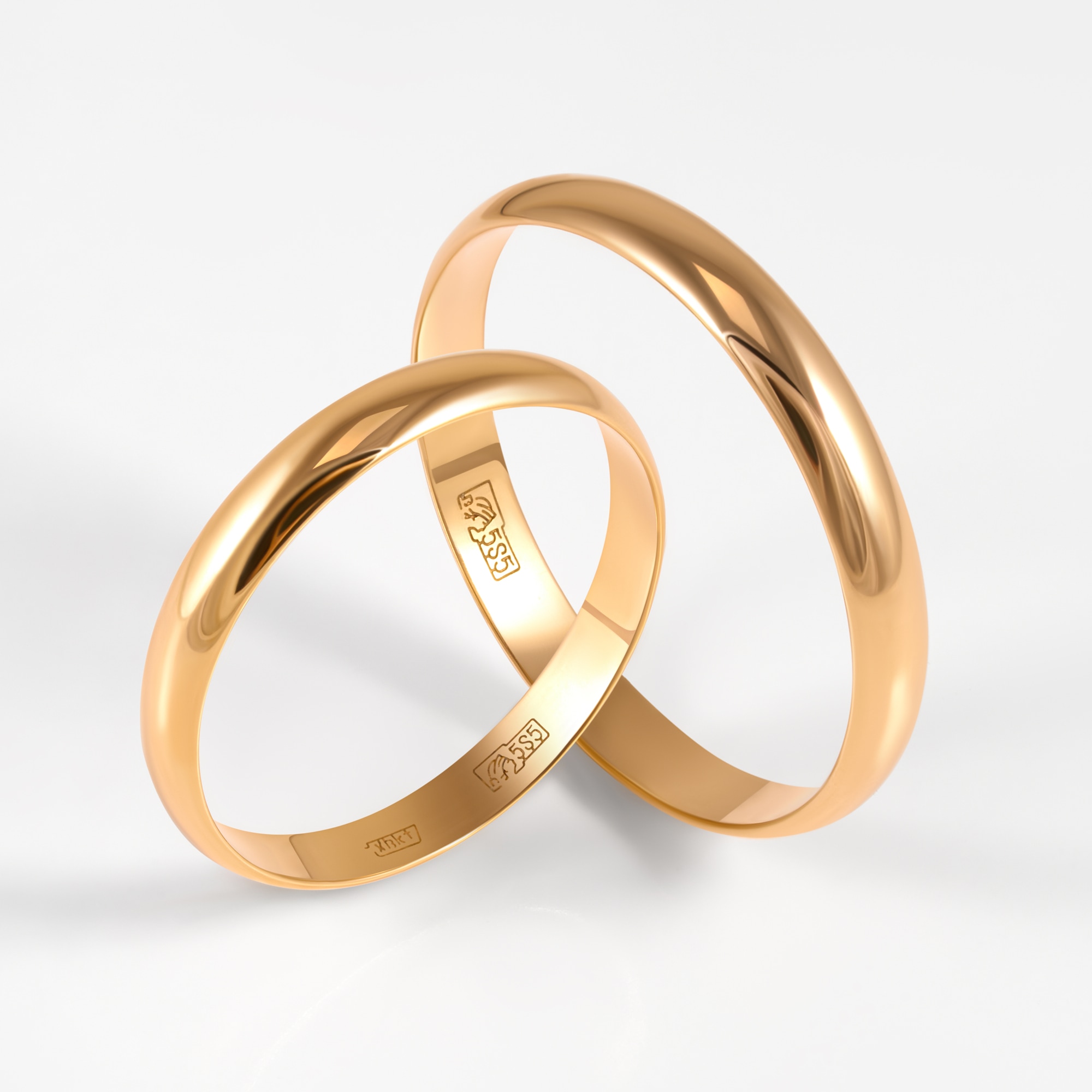 Золотое кольцо обручальное Топаз из красного золота 585 пробы ТЗТ10001012, размеры от 15 до 22.5