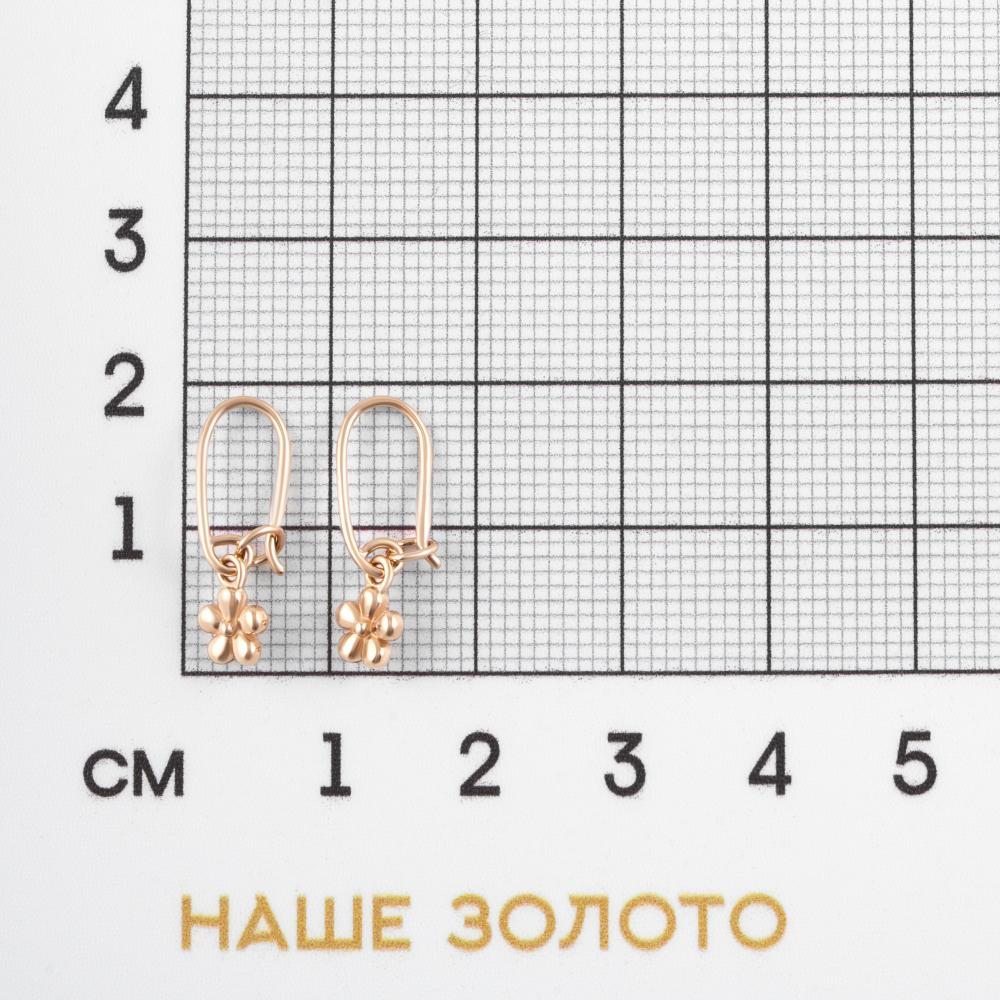 Золотые серьги детские Золотые узоры из красного золота 585 пробы УЗ00-62-0135-00
