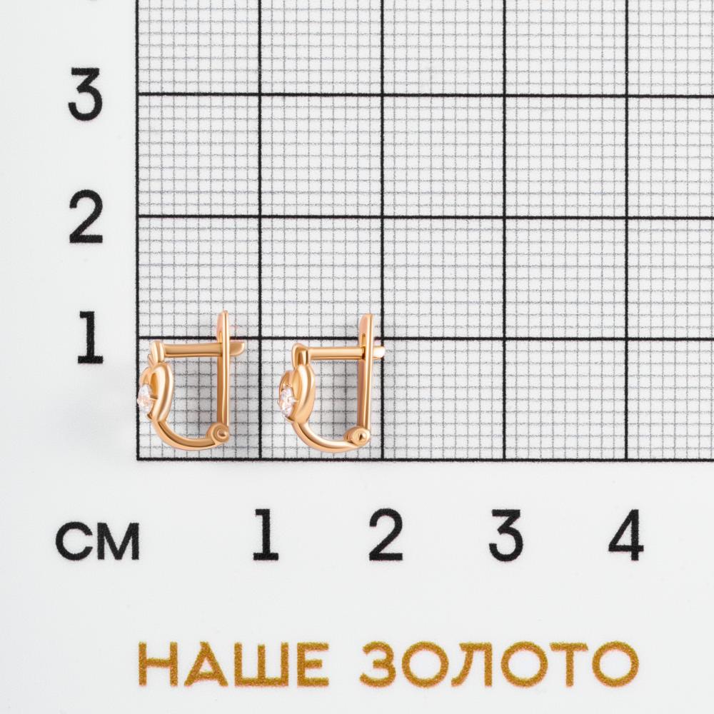 Золотые серьги детские Efremof из красного золота 585 пробы ЮПС13213985