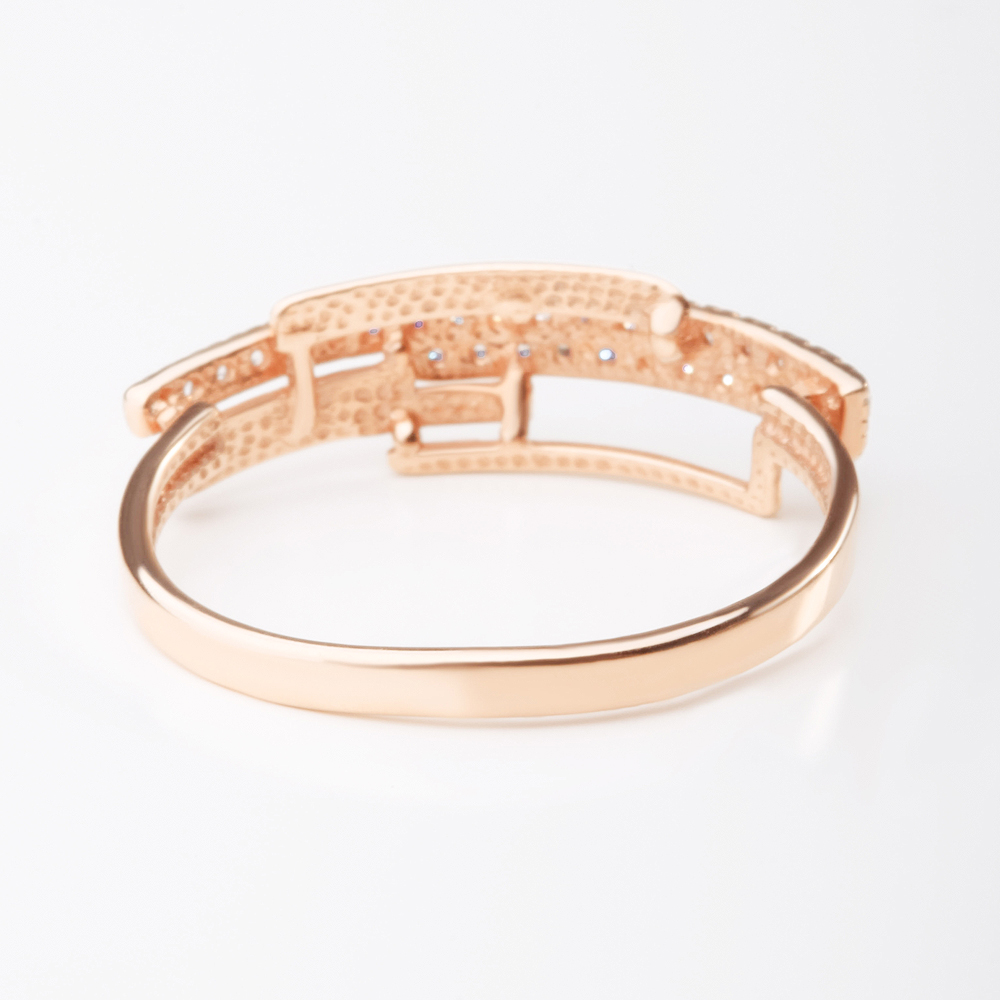 Золотое кольцо Санис из красного золота 585 пробы  со вставками (фианит) СН01-114763, размеры от 16 до 18.5