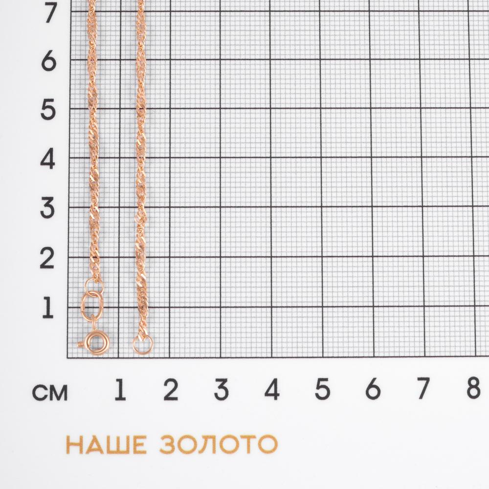 Золотая цепочка Топаз из красного золота 585 пробы ТЗЦПН20412035, размеры от 40 до 60