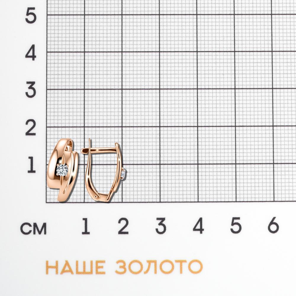 Золотая брошь Efremof из красного золота 585 пробы  со вставками (фианит) ЮПБ1226896