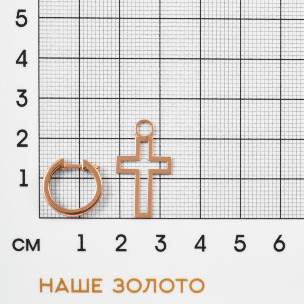 Золотые серьги конго Альтеза из красного золота 585 пробы А920211